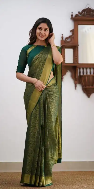 KPR 168 Green in Soft Lichi Silk Lace Border & Lace Work Saree . Available at âš1299 only. Delivery 4-6 Working Days. Shop now. | Designer Sarees, Sarees, Bollywood Sarees, Creative Sarees, Embroidered Sarees, Ethnic Saree, Modern Digital sarees, Party Wear Sarees