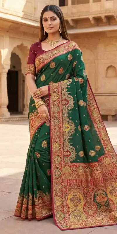 MB 56 Green Paithani Silk Saree with Lace Border & Lace Work. Affordable Price ₹2399. Delivery 4-6 Working Days. Shop now. | Designer Sarees, Sarees, Bollywood Sarees, Creative Sarees, Embroidered Sarees, Ethnic Saree, Modern Digital sarees, Party Wear Sarees