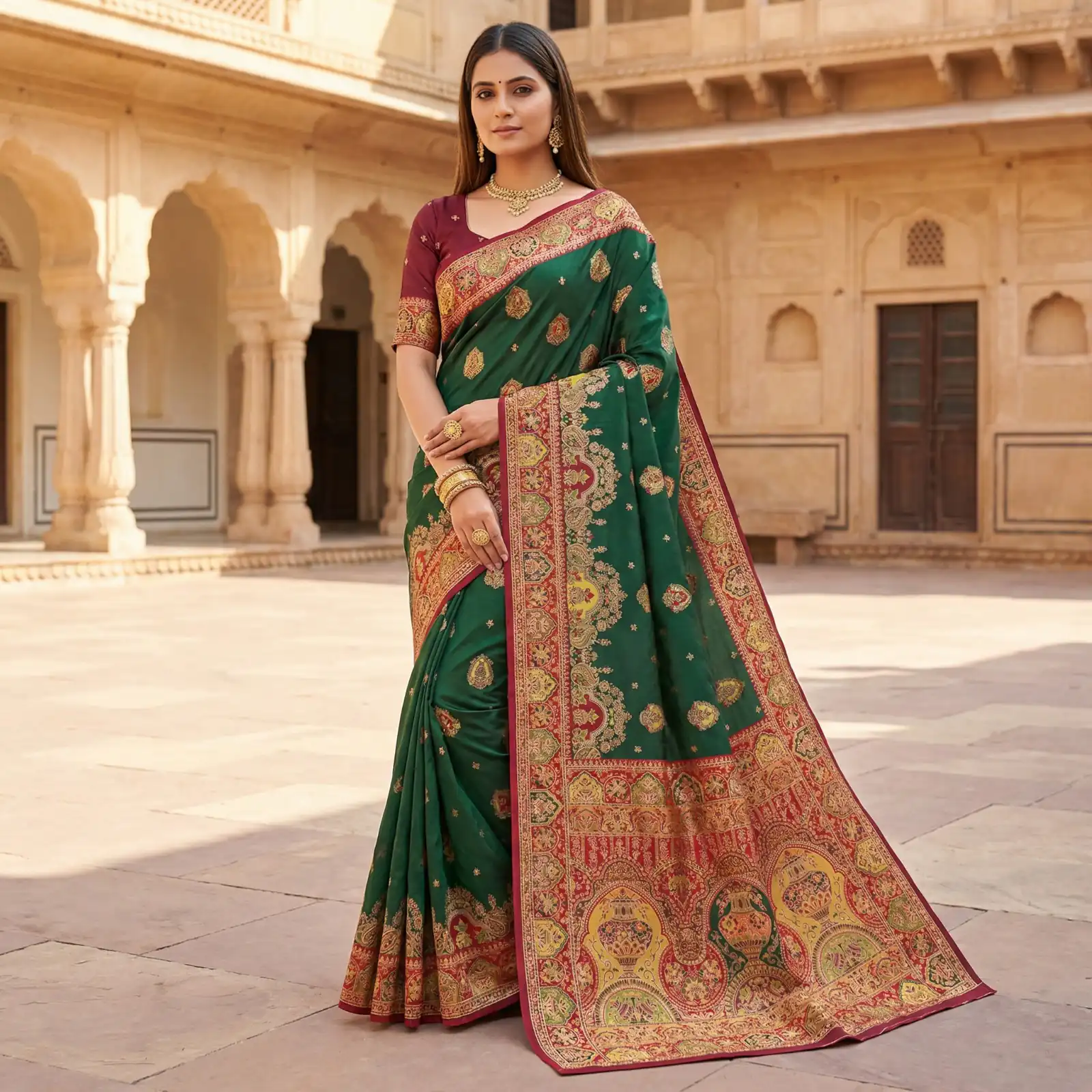 MB 56 Green Paithani Silk Saree with Lace Border & Lace Work. Affordable Price ₹2399. Delivery 4-6 Working Days. Shop now. | Designer Sarees, Sarees, Bollywood Sarees, Creative Sarees, Embroidered Sarees, Ethnic Saree, Modern Digital sarees, Party Wear Sarees