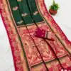 MB 1013 Green Color Paithani silk Saree with Zari Work & Lace Work. Festive Deal ₹2399. Delivery 4-6 Working Days. Shop now. | Designer Sarees, Sarees, Bollywood Sarees, Creative Sarees, Embroidered Sarees, Ethnic Saree, Modern Digital sarees, Party Wear Sarees