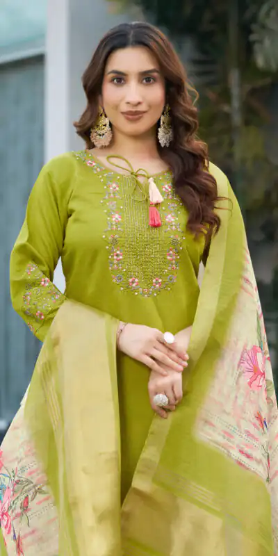 DIVA 115 Green Viscose Silk Salwar Suit with Digital Print & Embroidery Work. Festive Deal ₹2049. Delivery 4-6 Working Days. Shop now. | Jump Suits, Salwar suit, Casual Suits, Creative suits, Designer Suits, Palazzo Suits, Party Wear Suits, Patiala Suits, Straight Suits