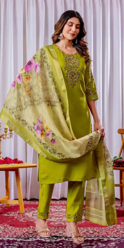DIVA 111 Green Viscose Silk Salwar Suit with Thread Embroidery Work. Best Price ₹2049. Delivery 4-6 Working Days. Shop now. | Jump Suits, Salwar suit, Casual Suits, Creative suits, Designer Suits, Palazzo Suits, Party Wear Suits, Patiala Suits, Straight Suits