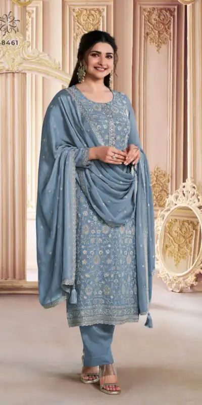 DSV 68461 Grey in Chinon Zari Work & Embroidery Work Salwar Suit . Grab it for ₹2149. Delivery 4-6 Working Days. Shop now. | Jump Suits, Tops & Bottoms, Track Suits, Salwar suit, Casual Suits, Creative suits, Designer Suits, Palazzo Suits, Party Wear Suits, Patiala Suits, Straight Suits, Trendy Wear