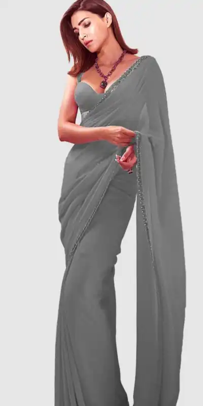 JR 617 Grey Color Georgette Embroidery Deual Sequence Saree Casual, Wedding, Festive, Events Expected Delivery 4-6 Working Days @1649/- | Designer Sarees, Sarees, Bollywood Sarees, Creative Sarees, Embroidered Sarees, Ethnic Saree, Modern Digital sarees, Party Wear Sarees
