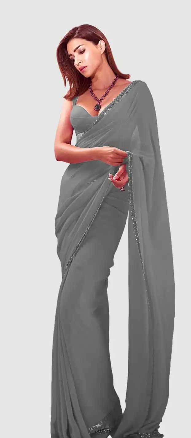 JR 617 Grey Color Georgette Embroidery Deual Sequence Saree Casual, Wedding, Festive, Events Expected Delivery  4-6 Working Days @1649/- | Designer Sarees, Sarees, Bollywood Sarees, Creative Sarees, Embroidered Sarees, Ethnic Saree, Modern Digital sarees, Party Wear Sarees