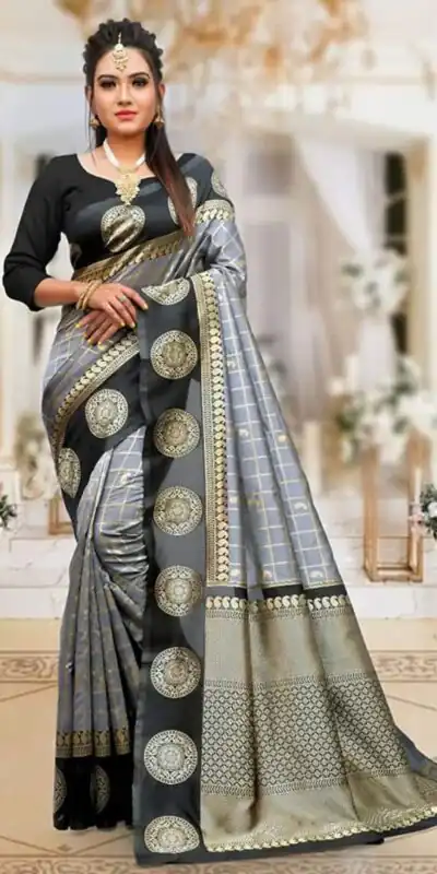 KPR 080 Grey Color Soft Lichi Silk Saree with Lace Border & Lace Work. Best Price ₹1449. Delivery 4-6 Working Days. Shop now. | Designer Sarees, Sarees, Bollywood Sarees, Creative Sarees, Embroidered Sarees, Ethnic Saree, Modern Digital sarees, Party Wear Sarees