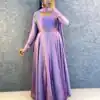 MF 888 Lavender Rangoli Silk Gown with Lace Border & Lace Work. Available at ₹1649 only. Delivery 4-6 Working Days. Shop now. | Gowns, Bollywood Gowns, Creative Gowns, Designer Gowns, Embroidered Gowns, Party Wear Gowns