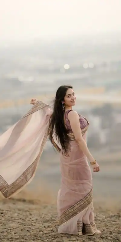 Lavender Soft Twil Net Embroidery Work Saree