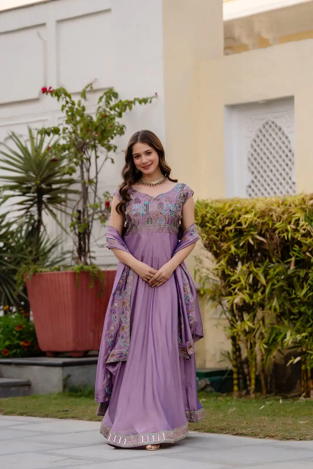 RR 39 Rust Lavender Silk Gown Perfect for Wedding, Party, Holi, Anniversary, Mehendi –. Grab it for ₹2149. Delivery 4-6 Working Days. Shop now. | Gowns, Bollywood Gowns, Creative Gowns, Designer Gowns, Embroidered Gowns, Party Wear Gowns