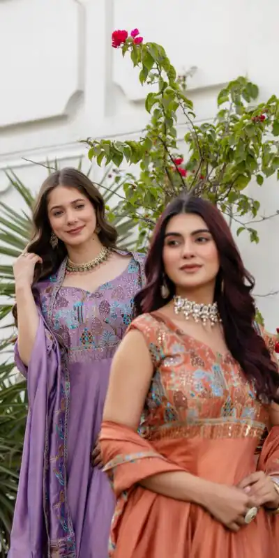 RR 39 Rust Lavender Silk Gown Perfect for Wedding, Party, Holi, Anniversary, Mehendi –. Grab it for ₹2149. Delivery 4-6 Working Days. Shop now. | Gowns, Bollywood Gowns, Creative Gowns, Designer Gowns, Embroidered Gowns, Party Wear Gowns