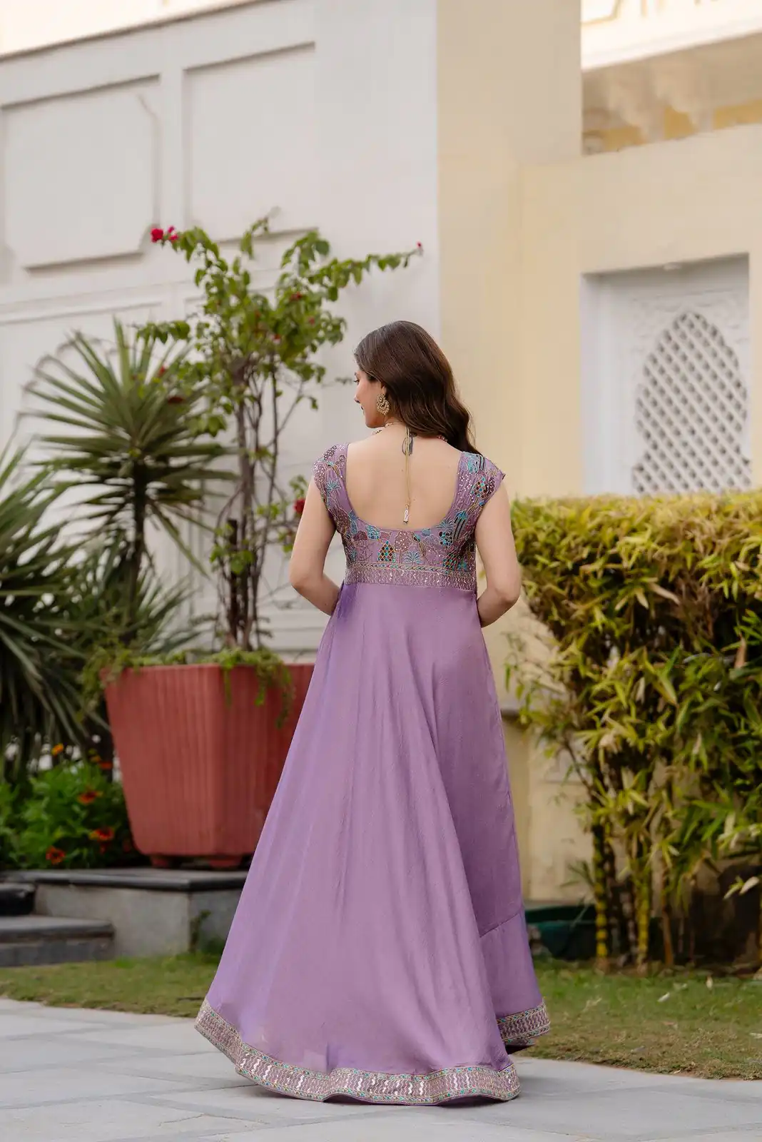 RR 39 Rust Lavender Silk Gown Perfect for Wedding, Party, Holi, Anniversary, Mehendi –. Grab it for ₹2149. Delivery 4-6 Working Days. Shop now. | Gowns, Bollywood Gowns, Creative Gowns, Designer Gowns, Embroidered Gowns, Party Wear Gowns