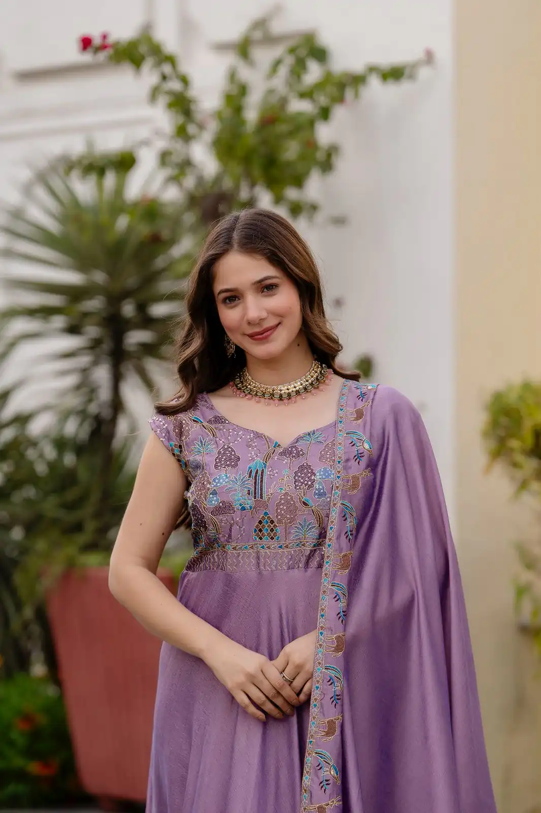 RR 39 Rust Lavender Silk Gown Perfect for Wedding, Party, Holi, Anniversary, Mehendi –. Grab it for ₹2149. Delivery 4-6 Working Days. Shop now. | Gowns, Bollywood Gowns, Creative Gowns, Designer Gowns, Embroidered Gowns, Party Wear Gowns