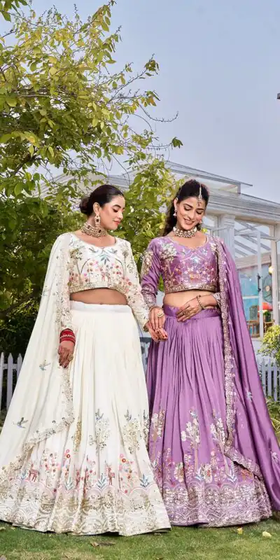 Ram 162 Lavender in Color Vichitra Silk Embroidery Work Lehenga Choli . Now at just ₹3149. Delivery 4-6 Working Days. Shop now. | Lehenga, Bollywood Lehenga, Creative Lehenga, Designer Lehenga, Embroidered Lehenga, Party Wear Lehenga