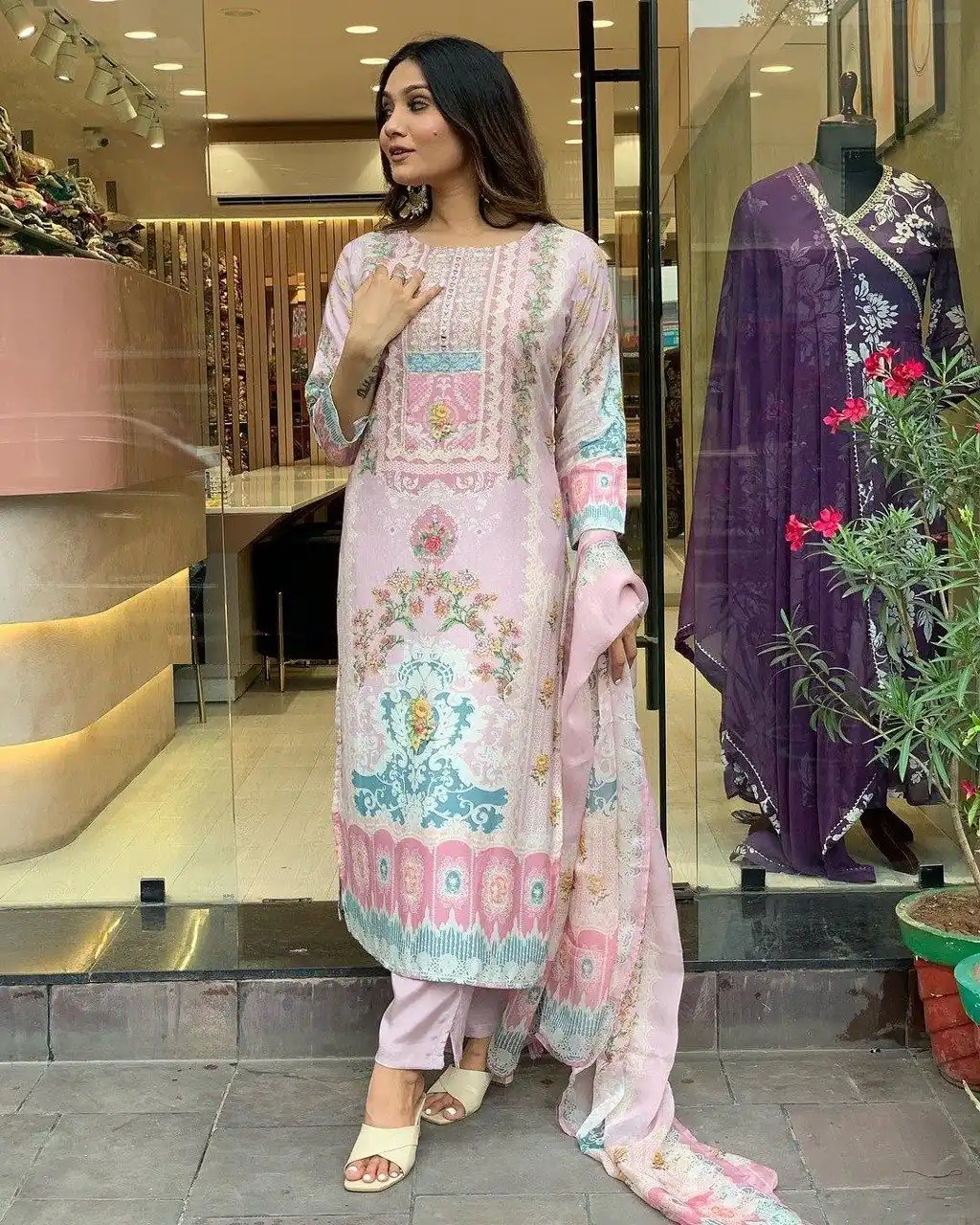 DC G22 Light Pink in Maslin Digital Print Salwar Suit . Wedding, Party, Festive, Events, Introductory Price ₹1749. Delivery 4-6 Working Days. Shop now. | Jump Suits, Salwar suit, Casual Suits, Creative suits, Designer Suits, Palazzo Suits, Party Wear Suits, Patiala Suits, Straight Suits