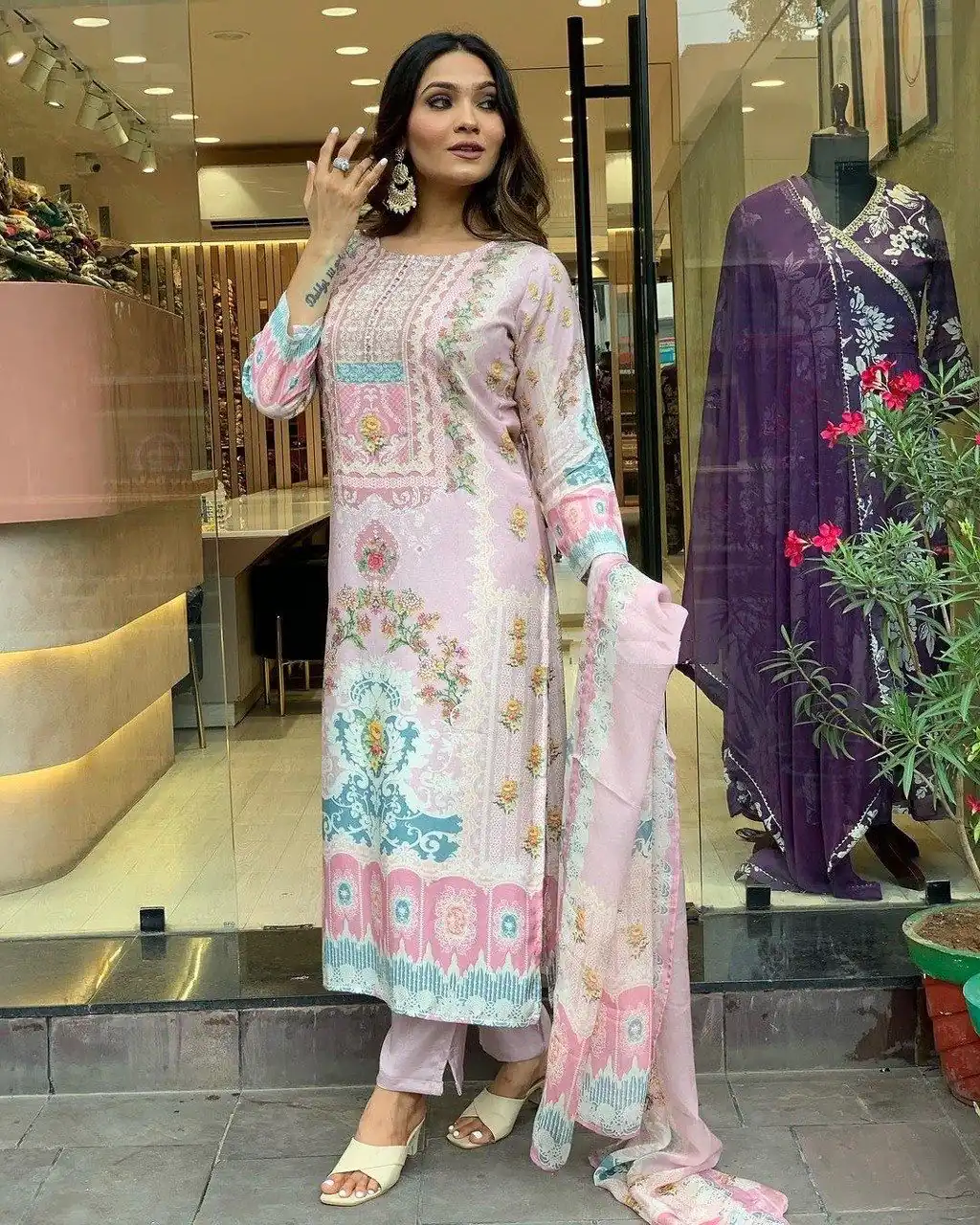 DC G22 Light Pink in Maslin Digital Print Salwar Suit . Wedding, Party, Festive, Events, Introductory Price ₹1749. Delivery 4-6 Working Days. Shop now. | Jump Suits, Salwar suit, Casual Suits, Creative suits, Designer Suits, Palazzo Suits, Party Wear Suits, Patiala Suits, Straight Suits