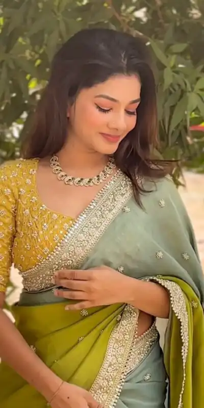 NC 5522 Mahendi Chinon Saree Perfect for Wedding, Party, Temple Visit, Durga Puja, Reception – . Get it for ₹2449. Delivery 4-6 Working Days. Shop now. | Designer Sarees, Sarees, Bollywood Sarees, Creative Sarees, Embroidered Sarees, Ethnic Saree, Modern Digital sarees, Party Wear Sarees