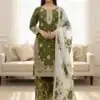 SRK 5315 Mahendi Organza SILK Salwar Suit Perfect for Wedding, Party, Lohri, Ethnic Day, Eid – . Affordable Price ₹2499. Delivery 4-6 Working Days. | Jump Suits, Salwar suit, Casual Suits, Creative suits, Designer Suits, Palazzo Suits, Party Wear Suits, Patiala Suits, Straight Suits