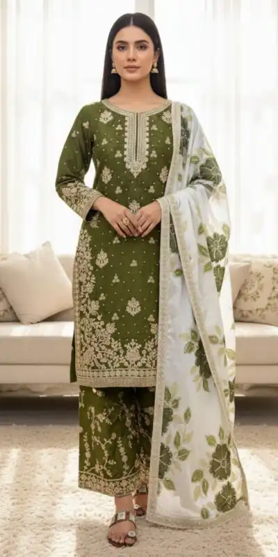 SRK 5315 Mahendi Organza SILK Salwar Suit Perfect for Wedding, Party, Lohri, Ethnic Day, Eid – . Affordable Price ₹2499. Delivery 4-6 Working Days. | Jump Suits, Salwar suit, Casual Suits, Creative suits, Designer Suits, Palazzo Suits, Party Wear Suits, Patiala Suits, Straight Suits