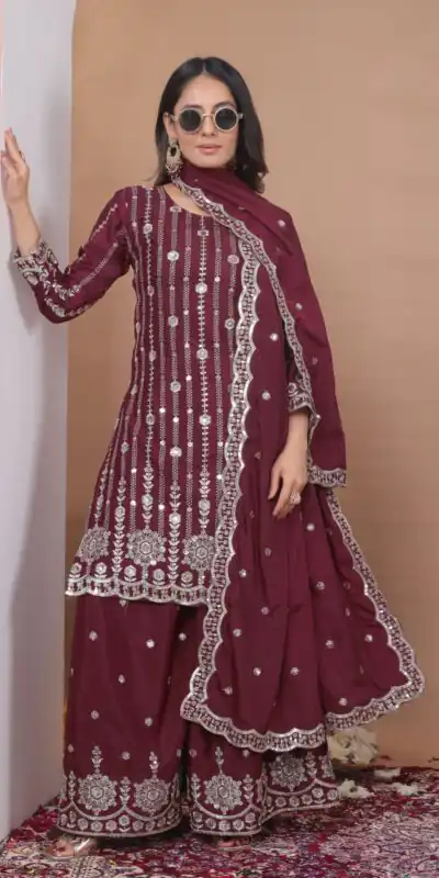 FE 126 Maroon Color Natural Crap Salwar Suit with Embroidery Work. Special Price ₹2399. Delivery 4-6 Working Days. Shop now. | Jump Suits, Salwar suit, Casual Suits, Creative suits, Designer Suits, Palazzo Suits, Party Wear Suits, Patiala Suits, Straight Suits