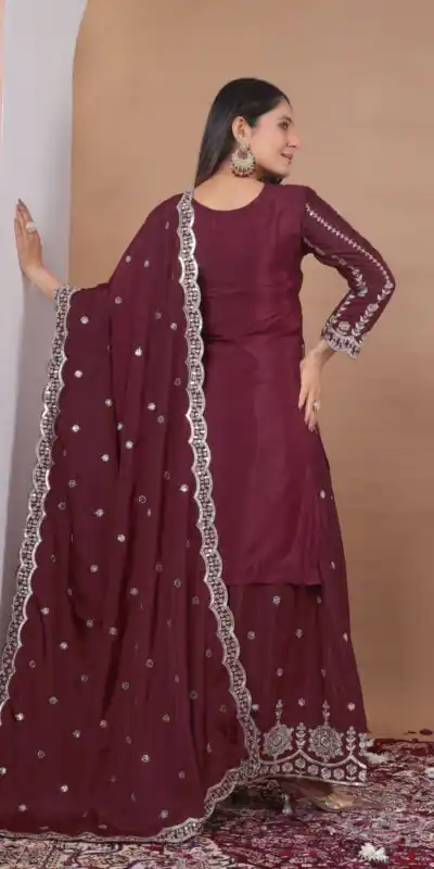 FE 126 Maroon Color Natural Crap Salwar Suit with Embroidery Work. Special Price ₹2399. Delivery 4-6 Working Days. Shop now. | Jump Suits, Salwar suit, Casual Suits, Creative suits, Designer Suits, Palazzo Suits, Party Wear Suits, Patiala Suits, Straight Suits