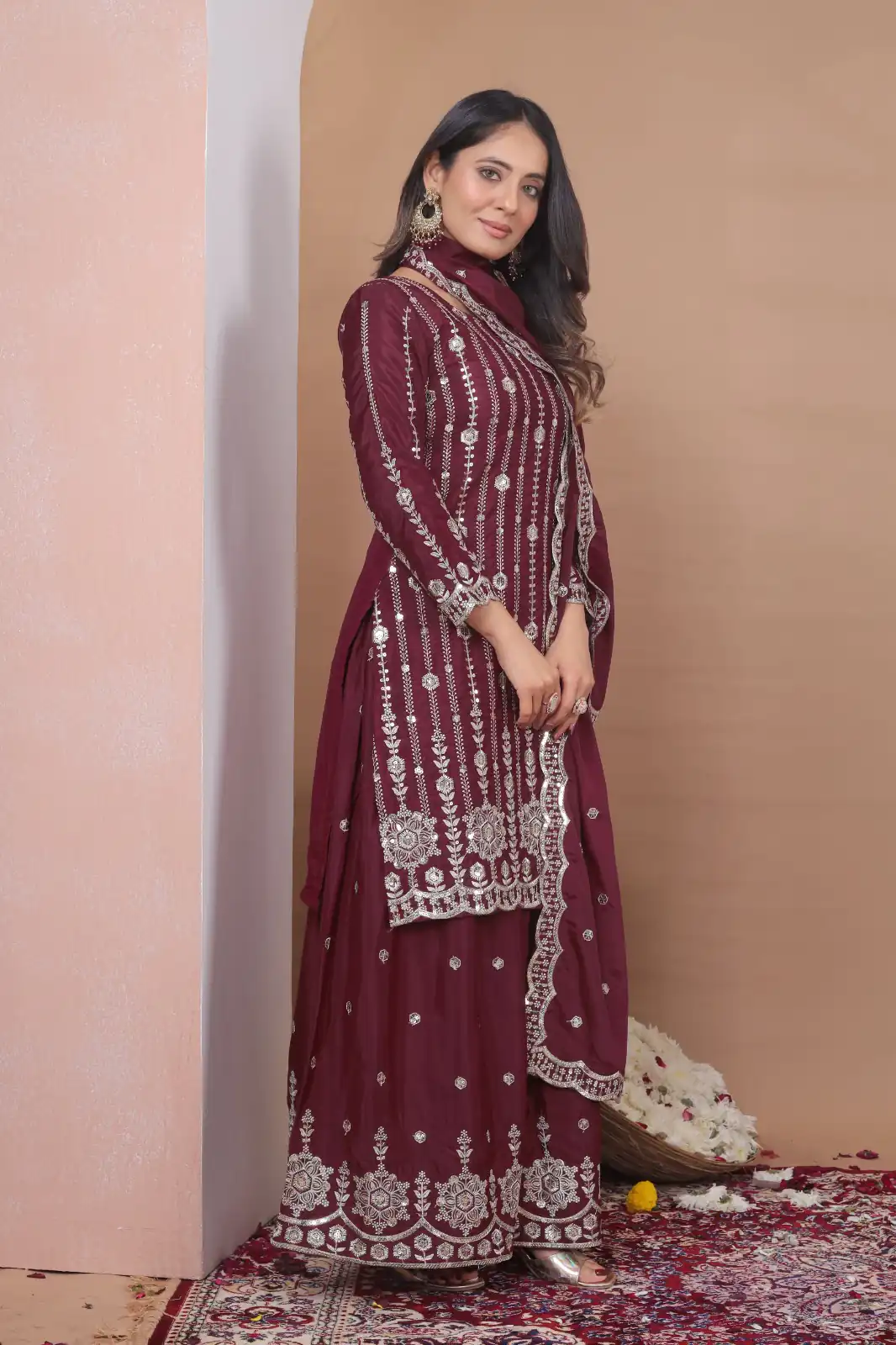 FE 126 Maroon Color Natural Crap Salwar Suit with Embroidery Work. Special Price ₹2399. Delivery 4-6 Working Days. Shop now. | Jump Suits, Salwar suit, Casual Suits, Creative suits, Designer Suits, Palazzo Suits, Party Wear Suits, Patiala Suits, Straight Suits
