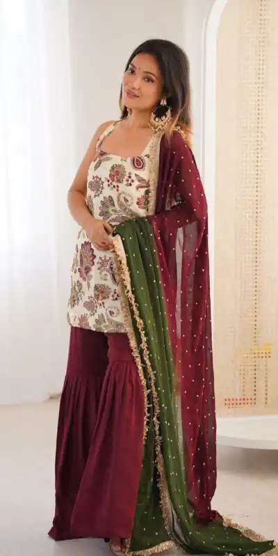 ST 1153 Maroon Color Natural Crep Salwar Suit with Embroidery Work. Wedding, Party, Festive, Best Price ₹2449. Delivery 4-6 Working Days. Shop now. | Jump Suits, Salwar suit, Casual Suits, Creative suits, Designer Suits, Palazzo Suits, Party Wear Suits, Patiala Suits, Straight Suits
