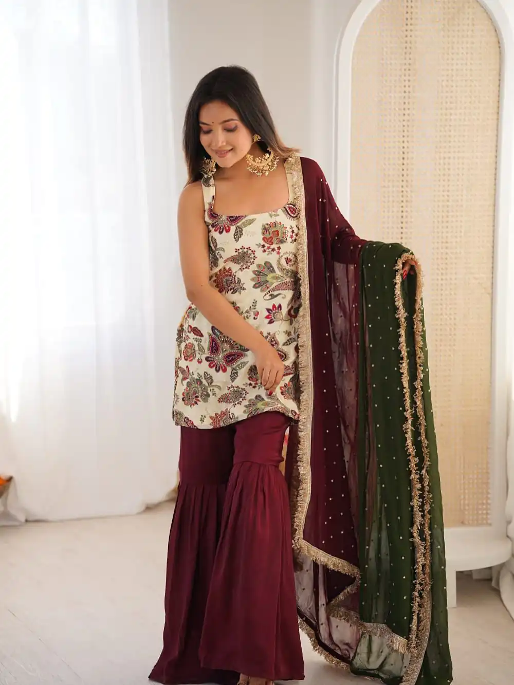 ST 1153 Maroon Color Natural Crep Salwar Suit with Embroidery Work. Wedding, Party, Festive, Best Price ₹2449. Delivery 4-6 Working Days. Shop now. | Jump Suits, Salwar suit, Casual Suits, Creative suits, Designer Suits, Palazzo Suits, Party Wear Suits, Patiala Suits, Straight Suits