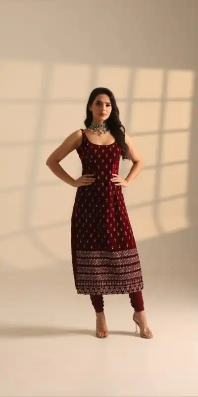 KD 1576 Maroon Color Roman Silk Salwar Suit with Embroidery Work. Available at ₹2049 only. Delivery 4-6 Working Days. Shop now. | Jump Suits, Salwar suit, Casual Suits, Creative suits, Designer Suits, Palazzo Suits, Party Wear Suits, Patiala Suits, Straight Suits