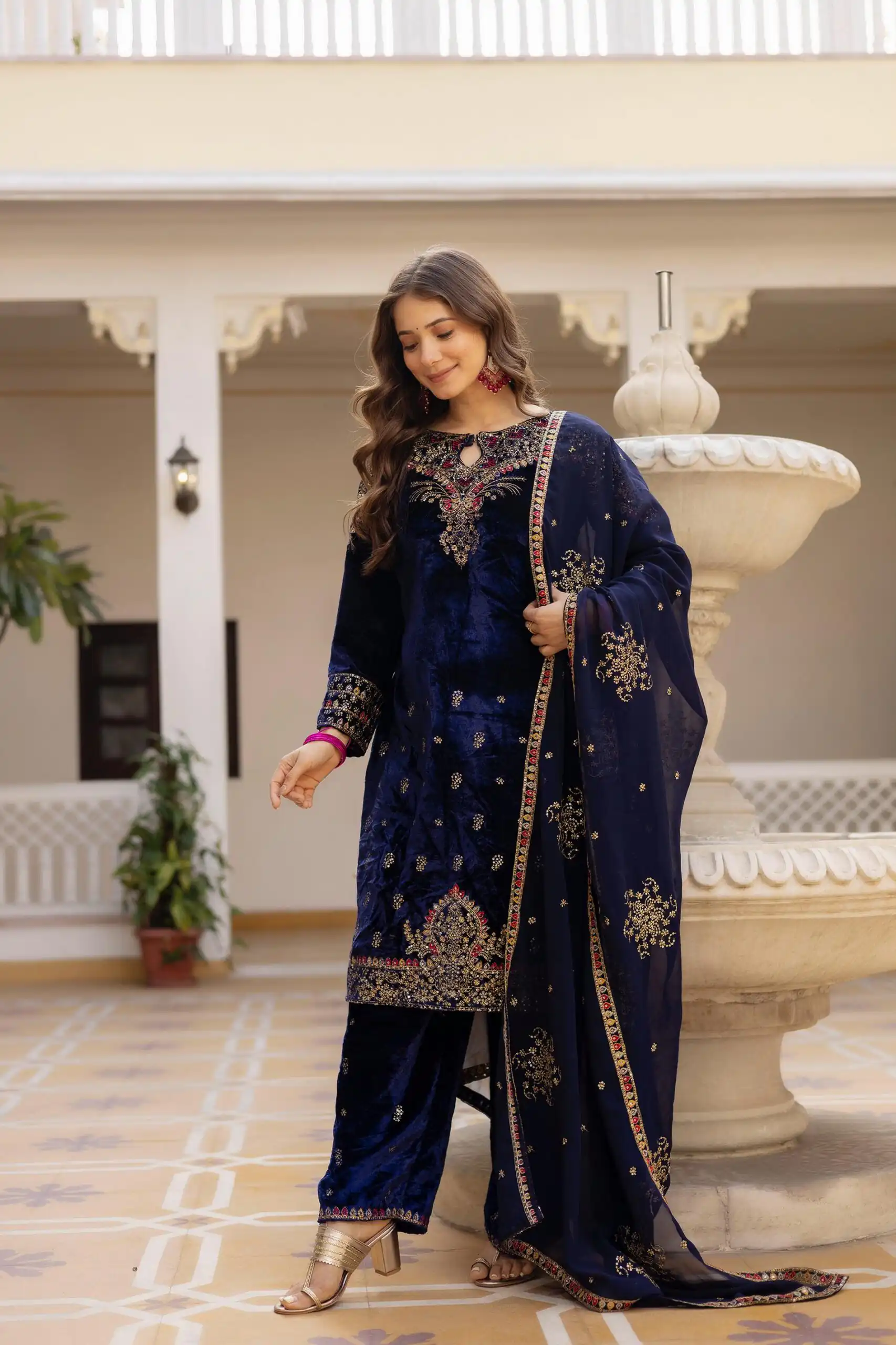 ST 1164 Navy Blue 9000 Velvet Salwar Suit Perfect for Wedding, Party, Family Gatherings, Ethnic Day, Holi – . Best Price ₹2149. Delivery 4-6 Working Days. | Jump Suits, Salwar suit, Casual Suits, Creative suits, Designer Suits, Palazzo Suits, Party Wear Suits, Patiala Suits, Straight Suits