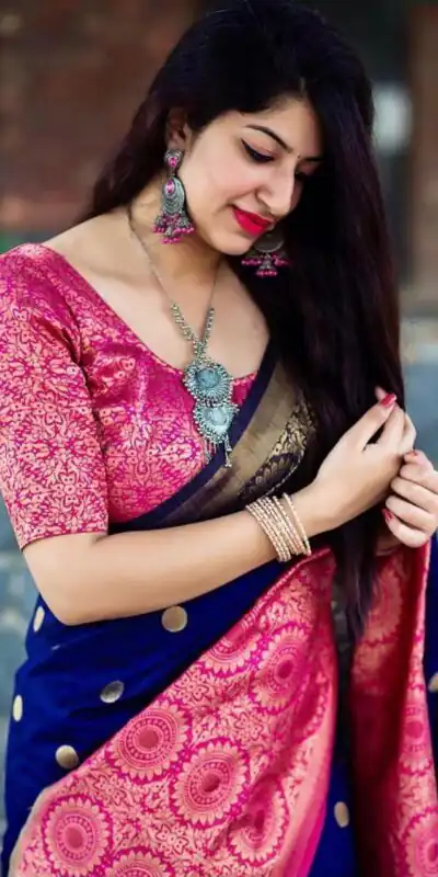 KPR 088 Navy Blue Color Soft Lichi Silk Saree with Lace Border & Lace Work. Best Price ₹1449. Delivery 4-6 Working Days. Shop now. | Designer Sarees, Sarees, Bollywood Sarees, Creative Sarees, Embroidered Sarees, Ethnic Saree, Modern Digital sarees, Party Wear Sarees