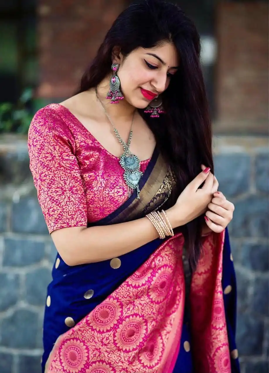 KPR 088 Navy Blue Color Soft Lichi Silk Saree with Lace Border & Lace Work. Best Price ₹1449. Delivery 4-6 Working Days. Shop now. | Designer Sarees, Sarees, Bollywood Sarees, Creative Sarees, Embroidered Sarees, Ethnic Saree, Modern Digital sarees, Party Wear Sarees