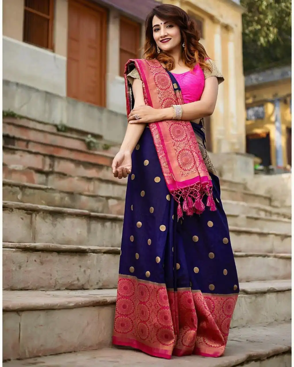 KPR 088 Navy Blue Color Soft Lichi Silk Saree with Lace Border & Lace Work. Best Price ₹1449. Delivery 4-6 Working Days. Shop now. | Designer Sarees, Sarees, Bollywood Sarees, Creative Sarees, Embroidered Sarees, Ethnic Saree, Modern Digital sarees, Party Wear Sarees