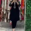 Navy Blue Velvet Sequence Salwar Suit