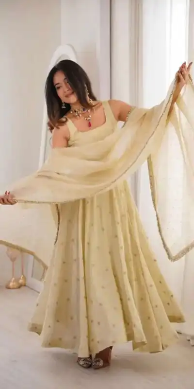 SRK 5325 Off White in Cosmos Embroidery Work & Lace Work Salwar Suit Gold. Available at ₹2099 only. Delivery 4-6 Working Days. Shop now. | Jump Suits, Salwar suit, Casual Suits, Creative suits, Designer Suits, Palazzo Suits, Party Wear Suits, Patiala Suits, Straight Suits