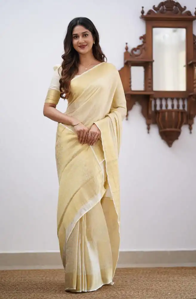 KPR 168 Off White in Soft Lichi Silk Lace Border & Lace Work Saree . Available at ₹1299 only. Delivery 4-6 Working Days. Shop now. | Designer Sarees, Sarees, Bollywood Sarees, Creative Sarees, Embroidered Sarees, Ethnic Saree, Modern Digital sarees, Party Wear Sarees