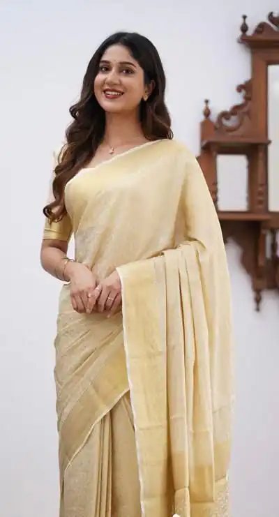 KPR 168 Off White in Soft Lichi Silk Lace Border & Lace Work Saree . Available at ₹1299 only. Delivery 4-6 Working Days. Shop now. | Designer Sarees, Sarees, Bollywood Sarees, Creative Sarees, Embroidered Sarees, Ethnic Saree, Modern Digital sarees, Party Wear Sarees