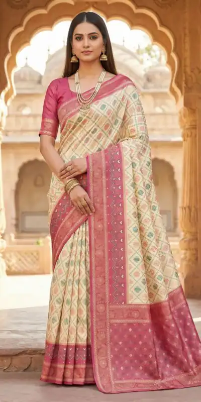 MB 6088 Off White Color Lace Work & Zari Work Sareein Pochampalli Silk. Best Price ₹2049. Delivery 4-6 Working Days. Shop now. | Designer Sarees, Sarees, Bollywood Sarees, Creative Sarees, Embroidered Sarees, Ethnic Saree, Modern Digital sarees, Party Wear Sarees