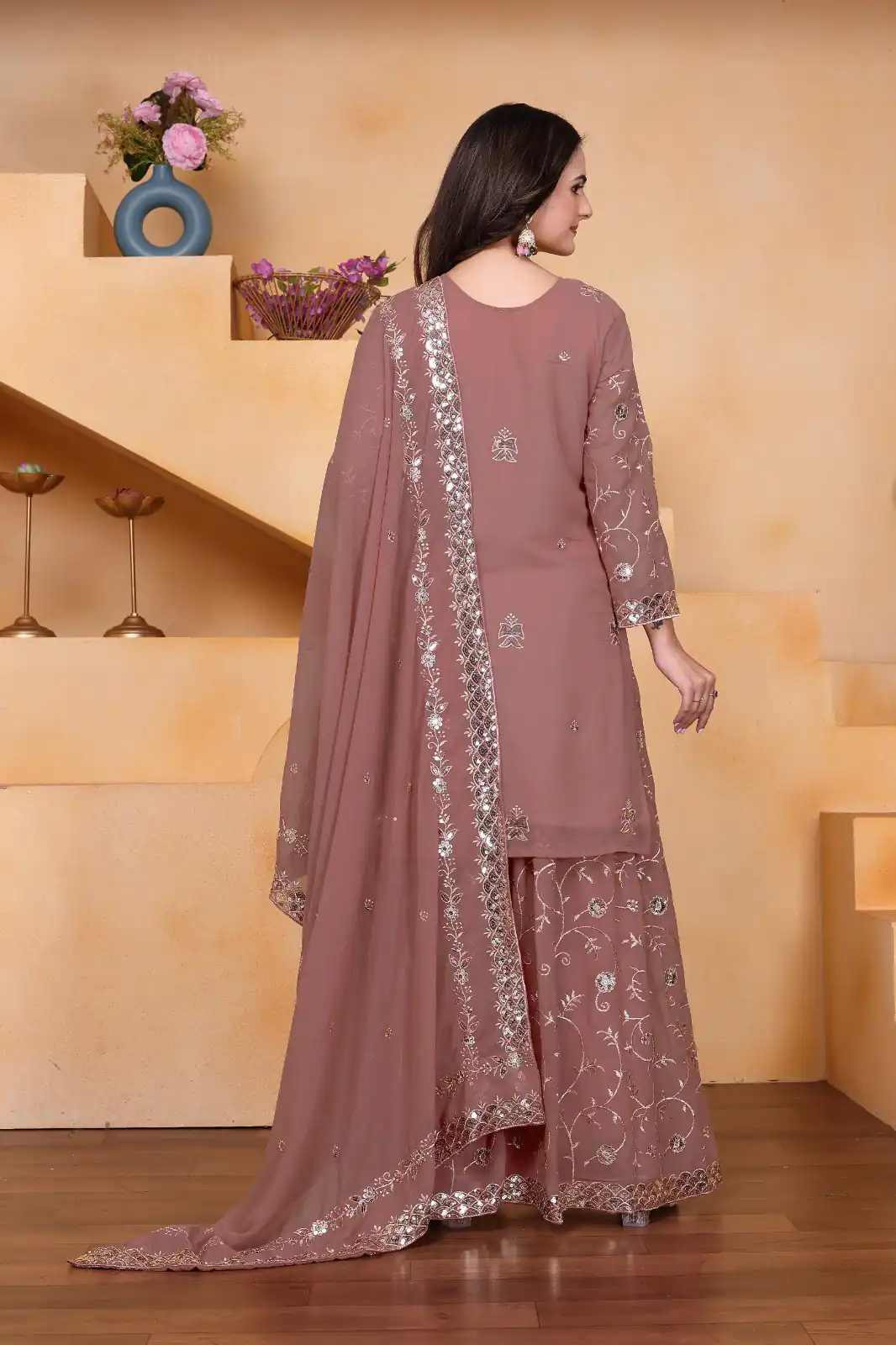 FE 99 Onion Color Fox Georgette Salwar Suit with Embroidery Work. Online Now at just ₹2549. Delivery 4-6 Working Days. Shop now. | Jump Suits, Salwar suit, Casual Suits, Creative suits, Designer Suits, Palazzo Suits, Party Wear Suits, Patiala Suits, Straight Suits