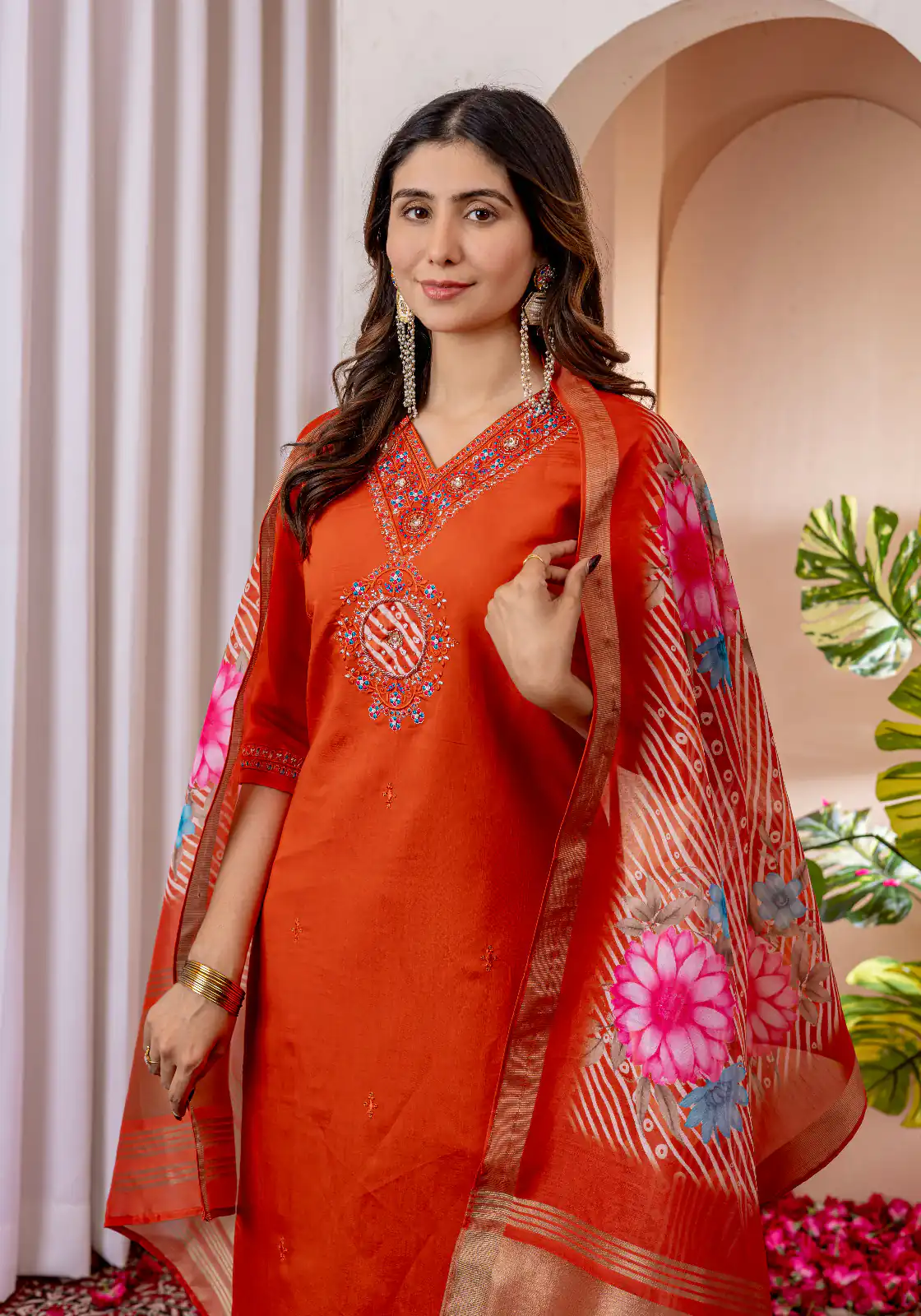 DIVA 112 Orange Marina Silk Salwar Suit with Embroidery Work. Introductory Price ₹1999. Delivery 4-6 Working Days. Shop now. | Jump Suits, Salwar suit, Casual Suits, Creative suits, Designer Suits, Palazzo Suits, Party Wear Suits, Patiala Suits, Straight Suits