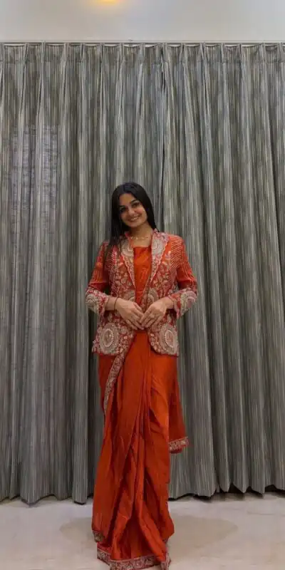 BB 49 Orange in Rangoli Silk Embroidery Work Saree . Wedding, Party, Festive, Events, Get it for âš2099. Delivery 4-6 Working Days. Shop now. | Designer Sarees, Sarees, Bollywood Sarees, Creative Sarees, Embroidered Sarees, Ethnic Saree, Modern Digital sarees, Party Wear Sarees