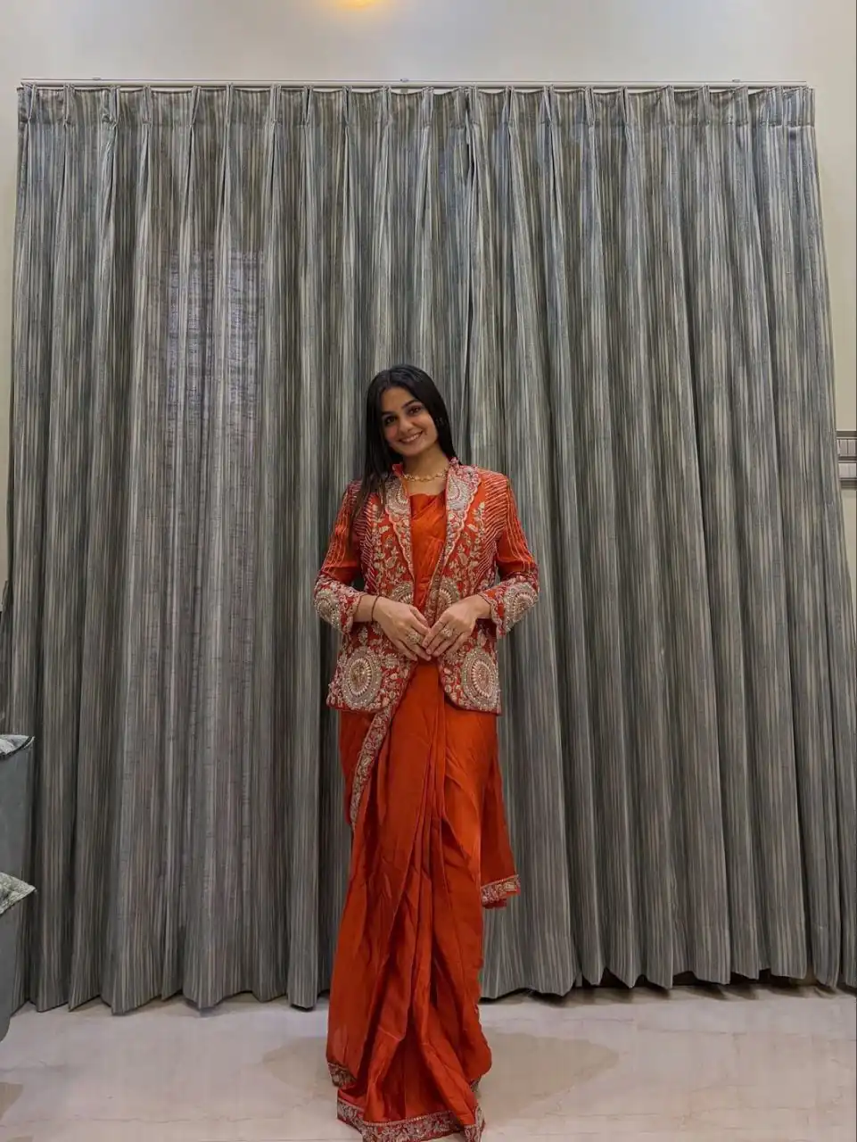 BB 49 Orange in Rangoli Silk Embroidery Work Saree . Wedding, Party, Festive, Events, Get it for ₹2099. Delivery 4-6 Working Days. Shop now. | Designer Sarees, Sarees, Bollywood Sarees, Creative Sarees, Embroidered Sarees, Ethnic Saree, Modern Digital sarees, Party Wear Sarees