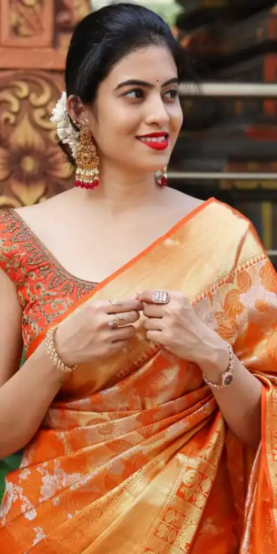 ES 8258 Orange Color Soft Lichi Silk Saree with Lace Border & Lace Work. Best Price ₹1449. Delivery 4-6 Working Days. Shop now. | Designer Sarees, Sarees, Bollywood Sarees, Creative Sarees, Embroidered Sarees, Ethnic Saree, Modern Digital sarees, Party Wear Sarees