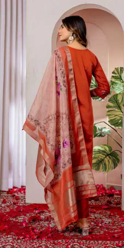 DIVA 111 Orange Viscose Silk Salwar Suit with Thread Embroidery Work. Best Price ₹2049. Delivery 4-6 Working Days. Shop now. | Jump Suits, Salwar suit, Casual Suits, Creative suits, Designer Suits, Palazzo Suits, Party Wear Suits, Patiala Suits, Straight Suits