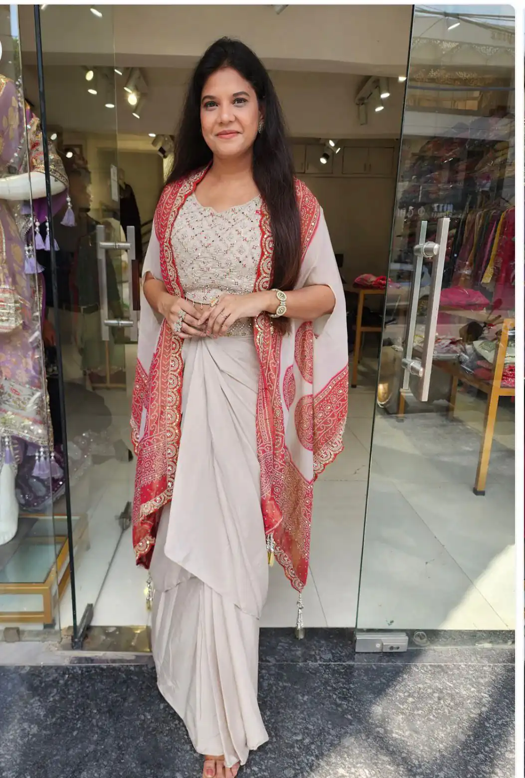 BB 53 Peach Crap Silk Dhoti Suit. Perfect for Wedding, Party, Anniversary, Holi, Temple Visit – Available at ₹2599 only. Delivery 4-6 Working Days. | Jump Suits, Salwar suit, Casual Suits, Creative suits, Designer Suits, Palazzo Suits, Party Wear Suits, Patiala Suits, Straight Suits