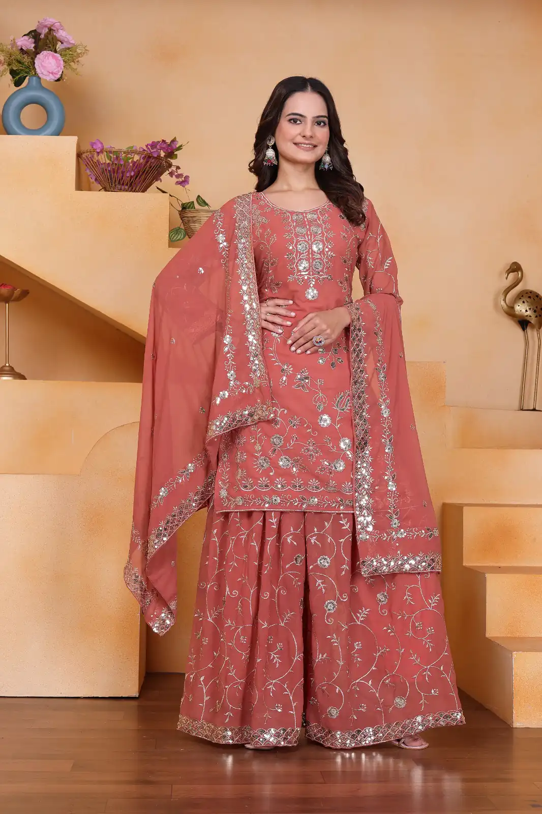 FE 99 Peach Color Fox Georgette Salwar Suit with Embroidery Work. Online Now at just ₹2549. Delivery 4-6 Working Days. Shop now. | Jump Suits, Salwar suit, Casual Suits, Creative suits, Designer Suits, Palazzo Suits, Party Wear Suits, Patiala Suits, Straight Suits