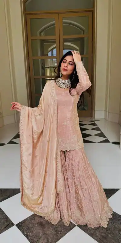 NSR 1704 Peach Color Simar Silk Salwar Suit with Embroidery Work. Now at just ₹2399. Delivery 4-6 Working Days. Shop now. | Jump Suits, Salwar suit, Casual Suits, Creative suits, Designer Suits, Palazzo Suits, Party Wear Suits, Patiala Suits, Straight Suits