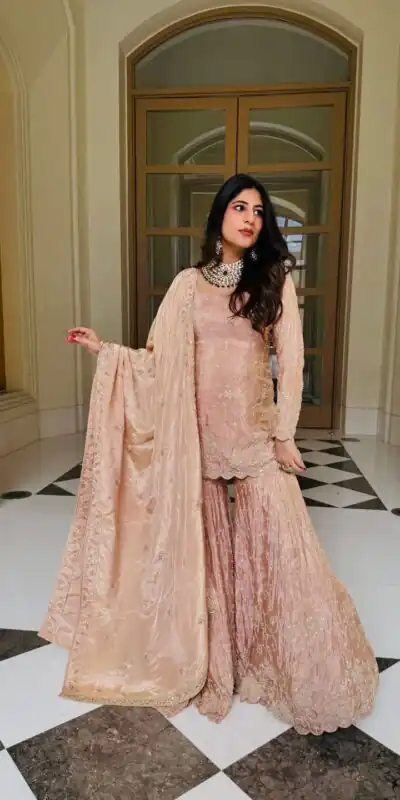 NSR 1704 Peach Color Simar Silk Salwar Suit with Embroidery Work. Now at just ₹2399. Delivery 4-6 Working Days. Shop now. | Jump Suits, Salwar suit, Casual Suits, Creative suits, Designer Suits, Palazzo Suits, Party Wear Suits, Patiala Suits, Straight Suits