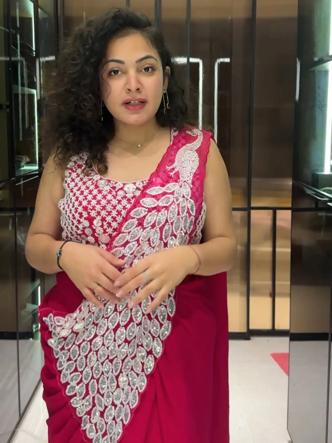 ST 1165 Pink Faux Georgette Saree with Embroidery Work & Sequins Work. Now at just ₹1799. Delivery 4-6 Working Days. Shop now. | Designer Sarees, Sarees, Bollywood Sarees, Creative Sarees, Embroidered Sarees, Ethnic Saree, Modern Digital sarees, Party Wear Sarees