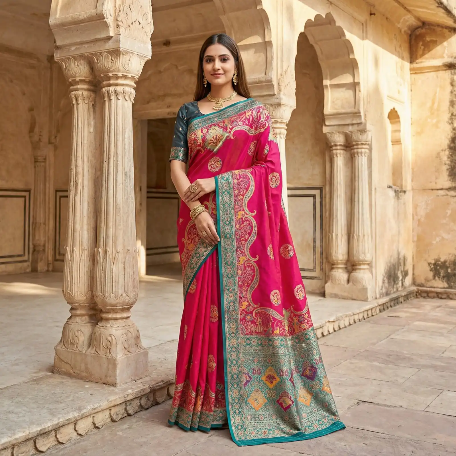 MB 50 Pink Pashmina Silk Saree with Lace Work & Lace Border. Online Festive Deal ₹2399. Delivery 4-6 Working Days. Shop now. | Designer Sarees, Sarees, Bollywood Sarees, Creative Sarees, Embroidered Sarees, Ethnic Saree, Modern Digital sarees, Party Wear Sarees