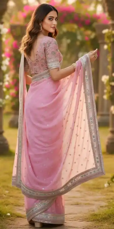 SC 1018 Pink Soft Organza Silk Saree with Lace Work & Embroidery Work. Festive Deal ₹2099. Delivery 4-6 Working Days. Shop now. | Designer Sarees, Sarees, Bollywood Sarees, Creative Sarees, Embroidered Sarees, Ethnic Saree, Modern Digital sarees, Party Wear Sarees